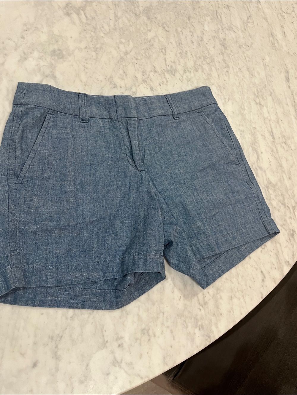 J. Crew Chambray Bermuda Shorts in Light Blue